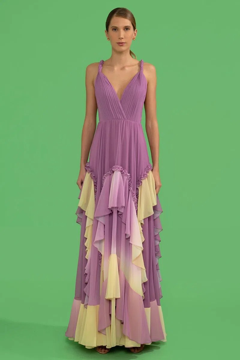 VESTIDO LARGO CANALÉ TYEDIE CATHERINE LILAS