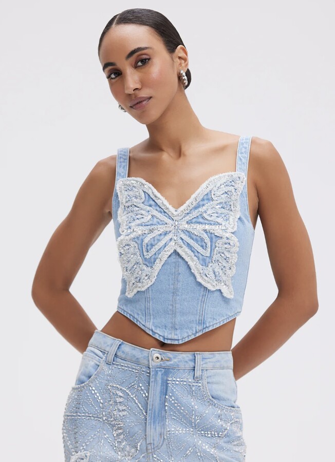 BUTTERFLY DENIM TOP RUNWAY