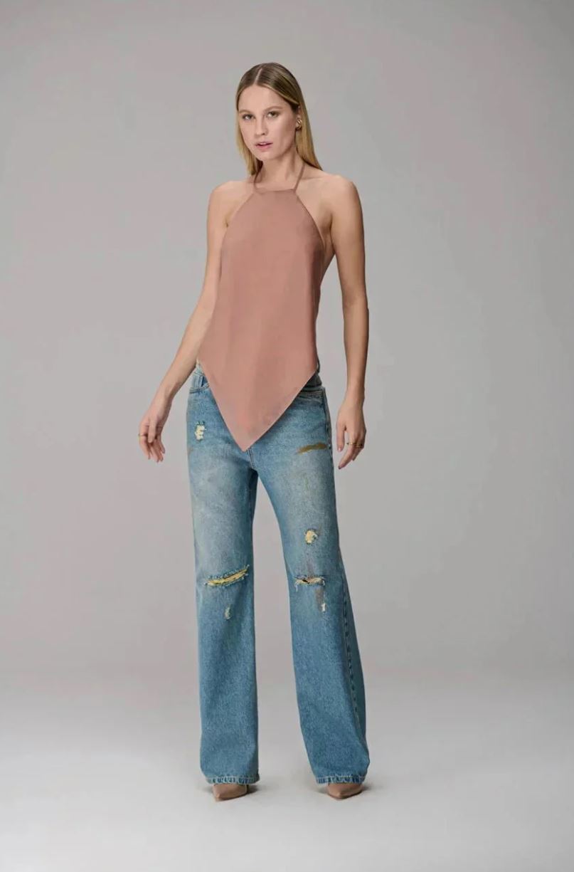 CALÇA JEANS RETA DESTROYED - Imagen 2