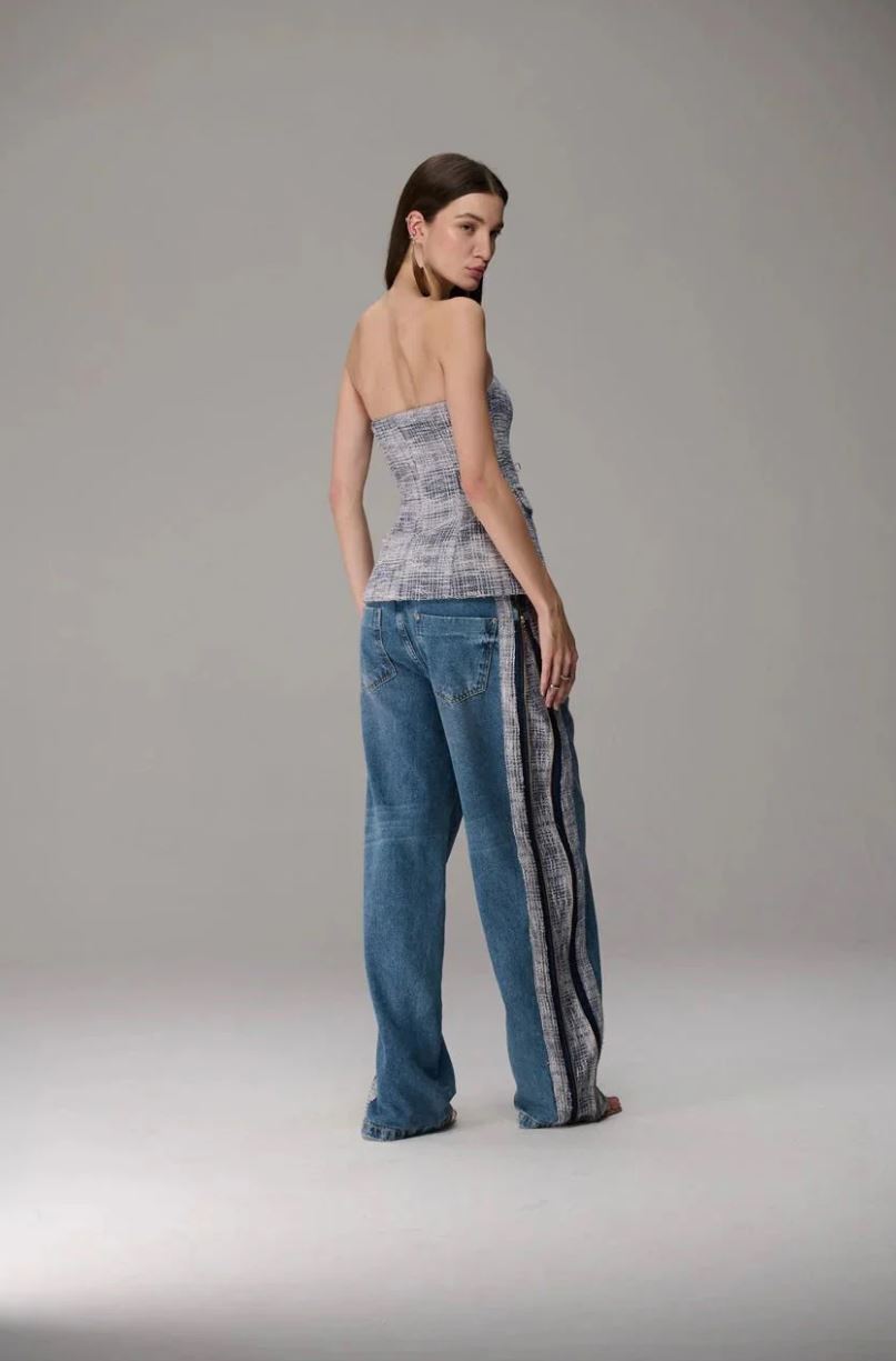 CALCA JEANS MIX TEXTURE - Imagen 2