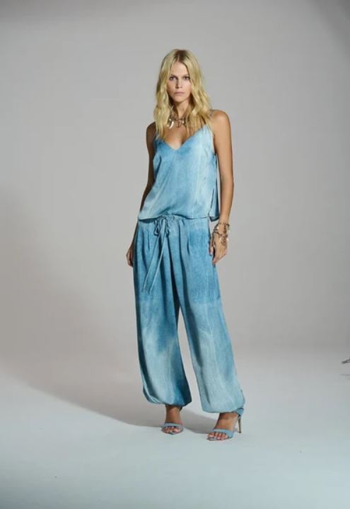 CALCA BARRA WASHED DENIM